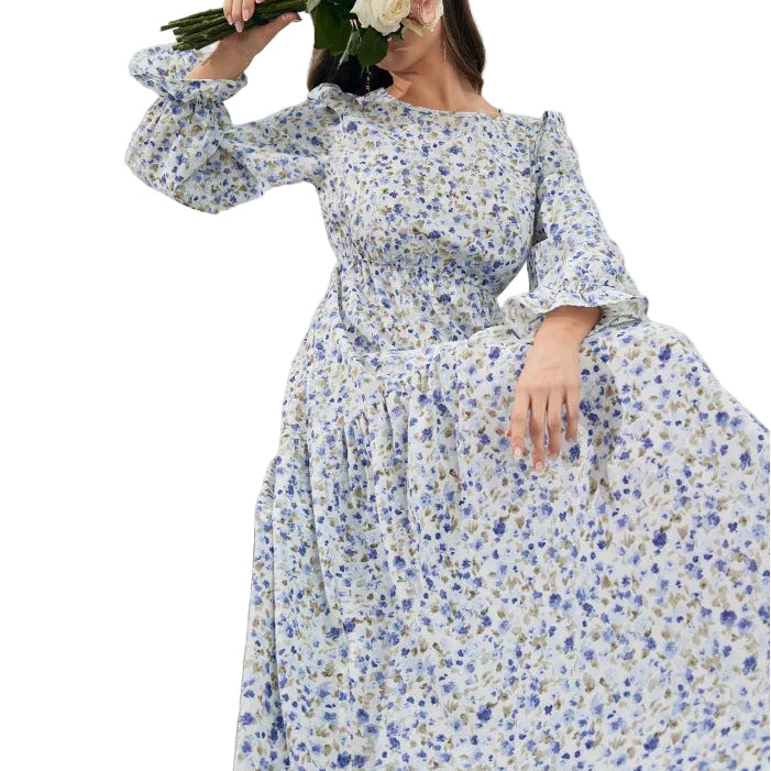 Long Sleeve Floral Dress – Elegant Spring/Fall Dress for Women