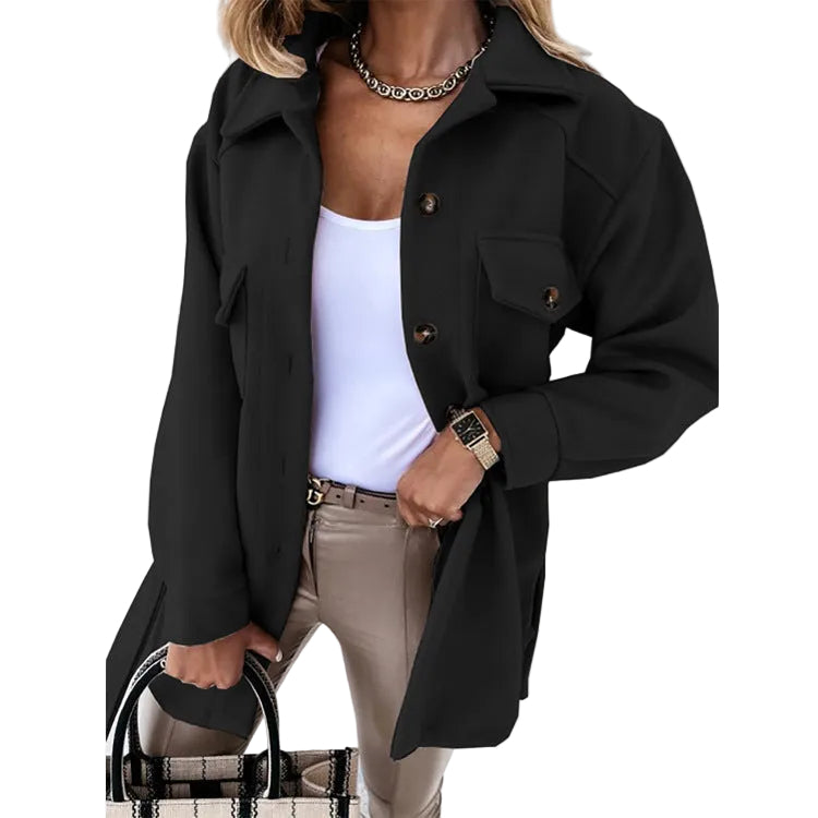 Belted Lapel Mid-Length Coat