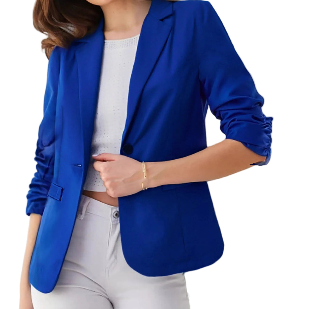 Pleated Slim-Fit Office Blazer