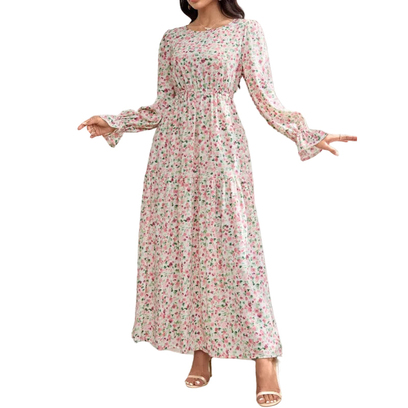 Long Sleeve Floral Dress – Elegant Spring/Fall Dress for Women