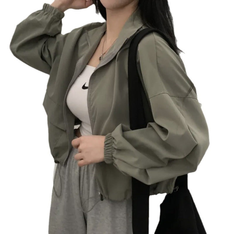 Lightweight Windbreaker Jacket – Sun & Wind Resistant Short Outerwear for Women