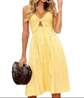 Backless Strap Summer Mini Dress