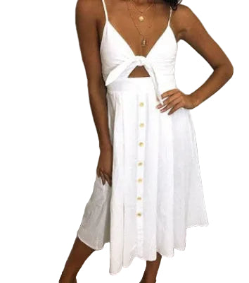 Backless Strap Summer Mini Dress