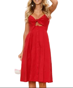 Backless Strap Summer Mini Dress