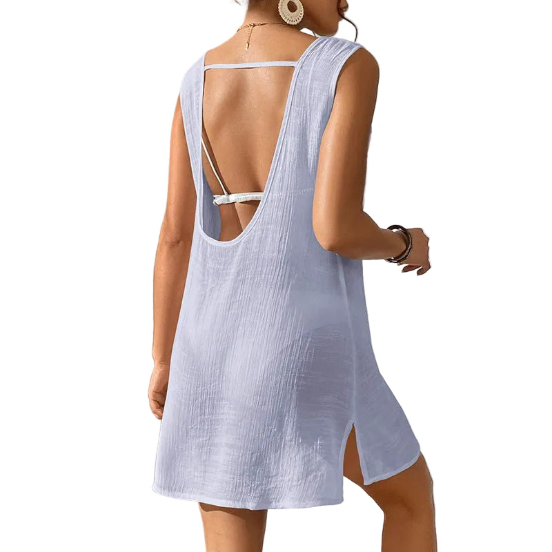 Solid Color Beach Dress – Elegant Summer Dress for Women