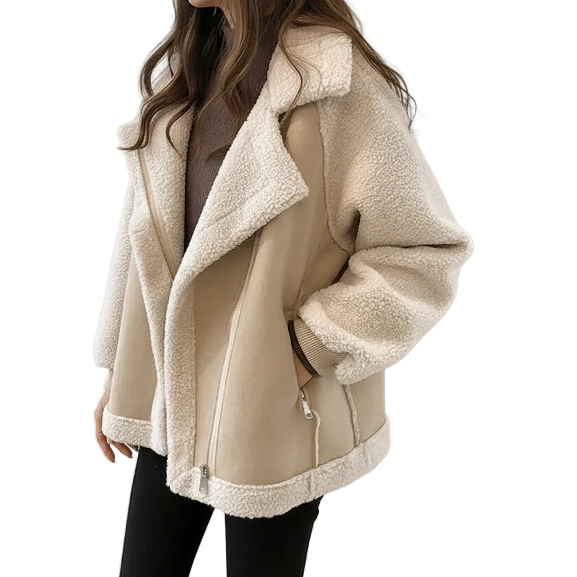 Suede Lamb Velvet Biker Jacket
