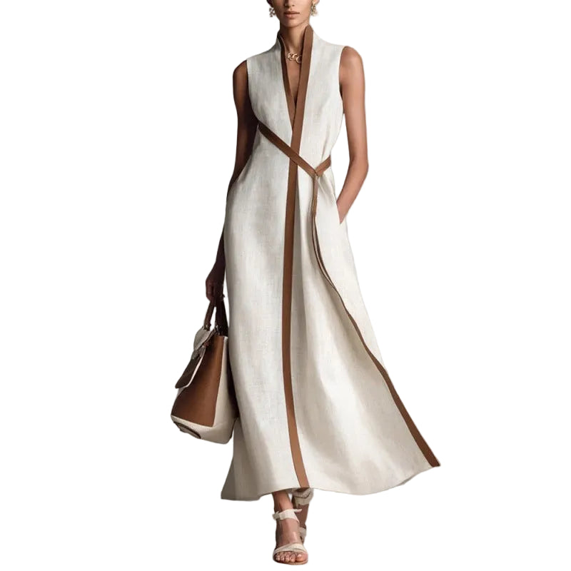 Color-Block Sleeveless Dress – Casual Everyday Dress for Women