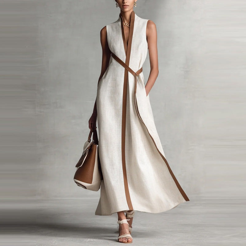 Color-Block Sleeveless Dress – Casual Everyday Dress for Women