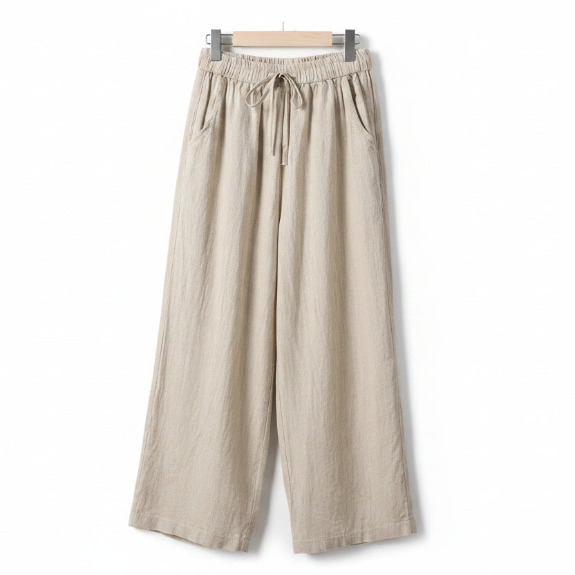 Plus-Size Drawstring Straight-Leg Pants