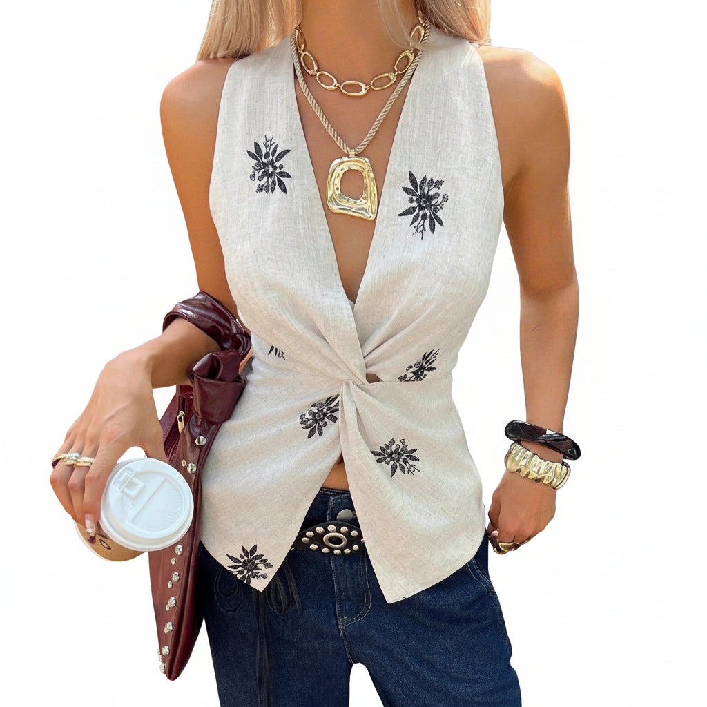 Floral Sleeveless Tank Top – Casual Summer Top for Women