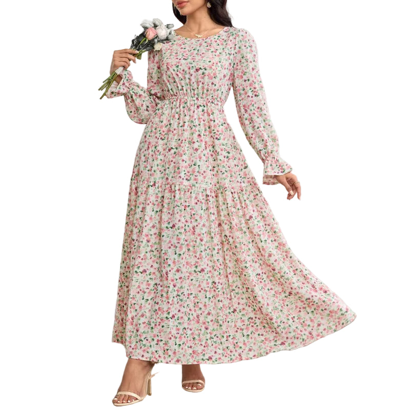 Long Sleeve Floral Dress – Elegant Spring/Fall Dress for Women