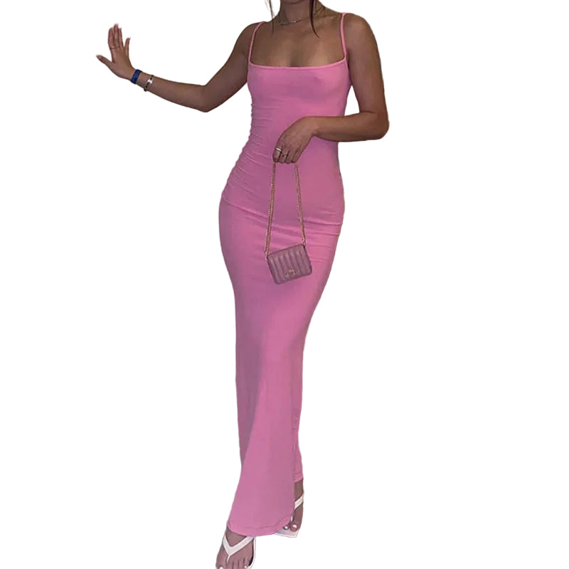 Spaghetti Strap Bodycon Maxi Dress