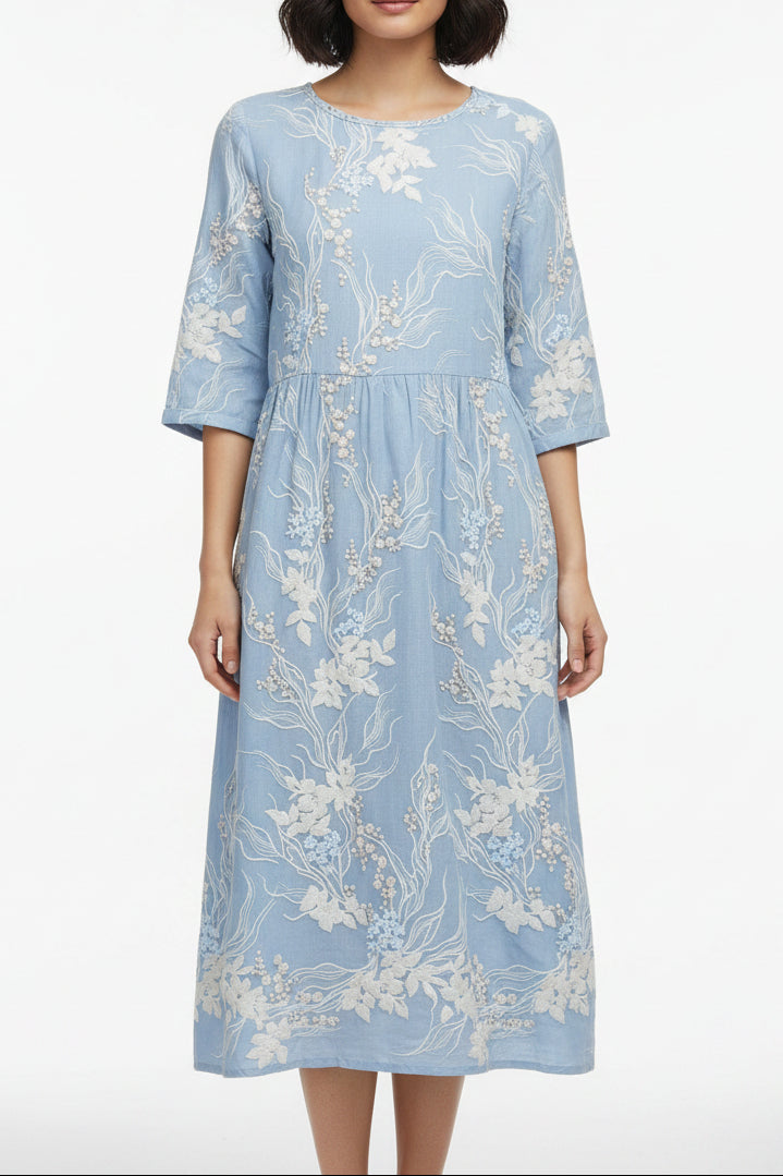 Floral Art Print Resort Maxi Dress