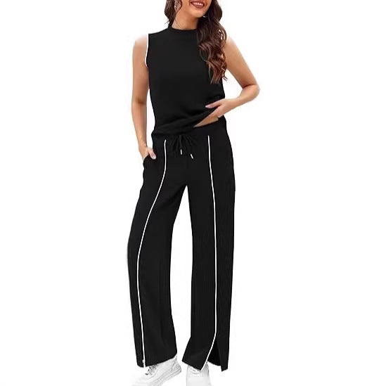 Sleeveless Tank & Wide-Leg Pants Set – Casual 2 Piece Outfit for Women