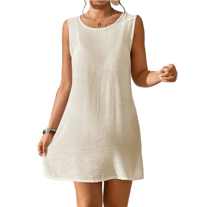 Solid Color Beach Dress – Elegant Summer Dress for Women