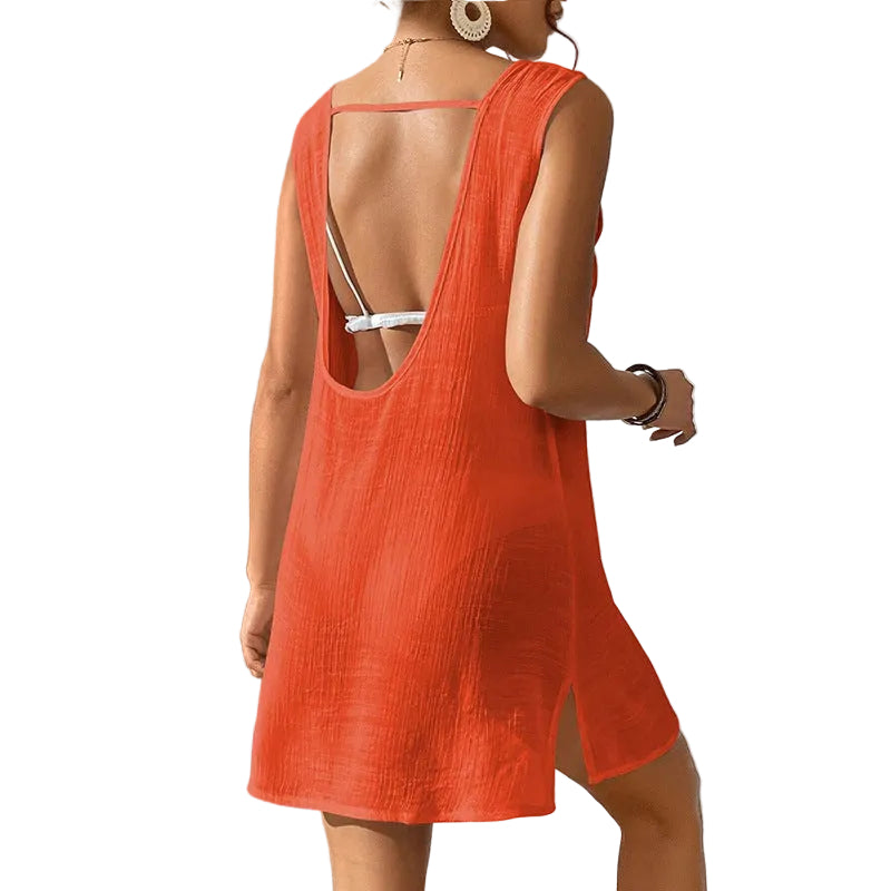 Solid Color Beach Dress – Elegant Summer Dress for Women