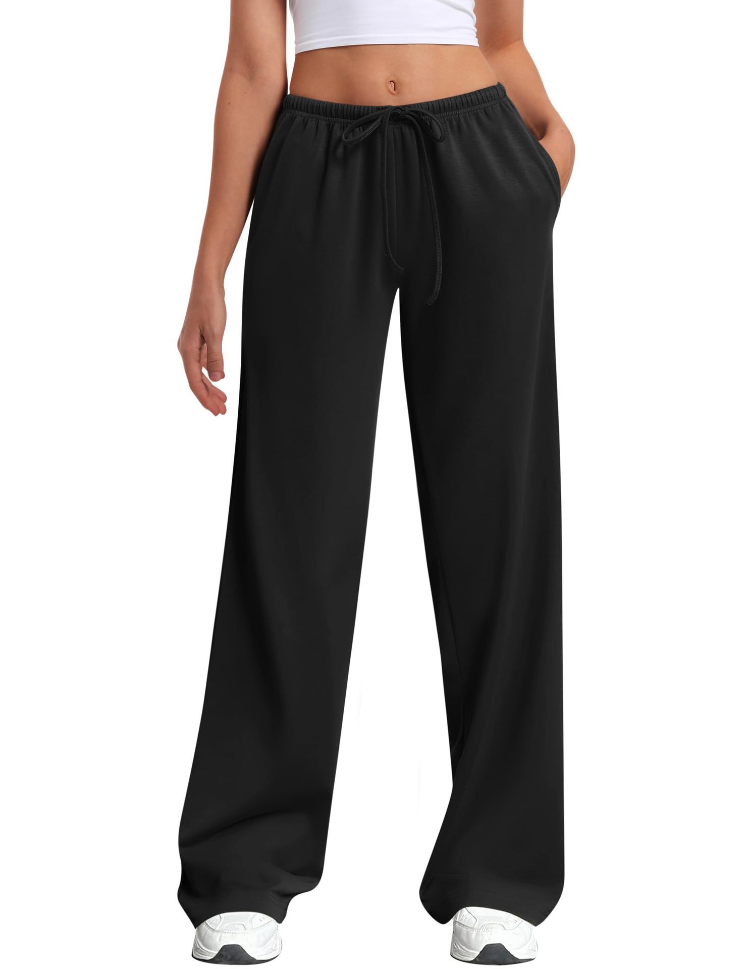 Wide-Leg Sweatpants – Loose Low-Rise Athletic Pants for Women