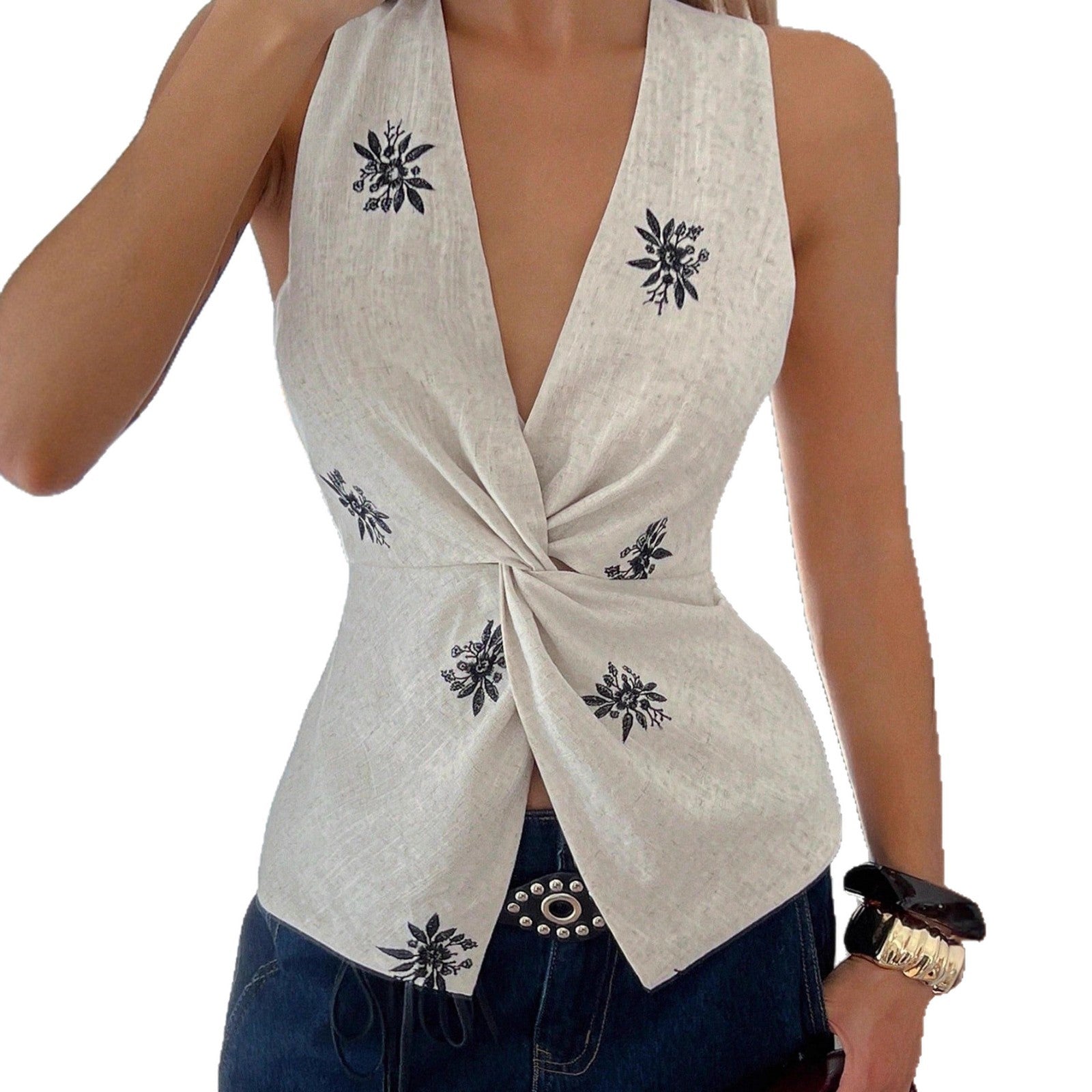 Floral Sleeveless Tank Top – Casual Summer Top for Women