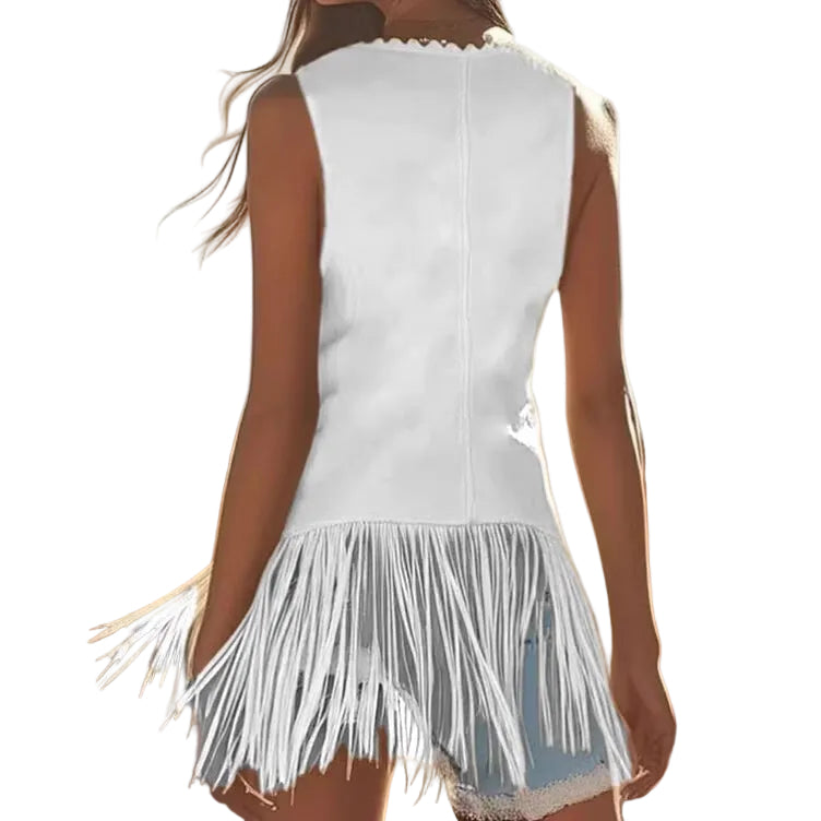 Tassel Choker Vest Top – Elegant Sleeveless Statement Top for Women