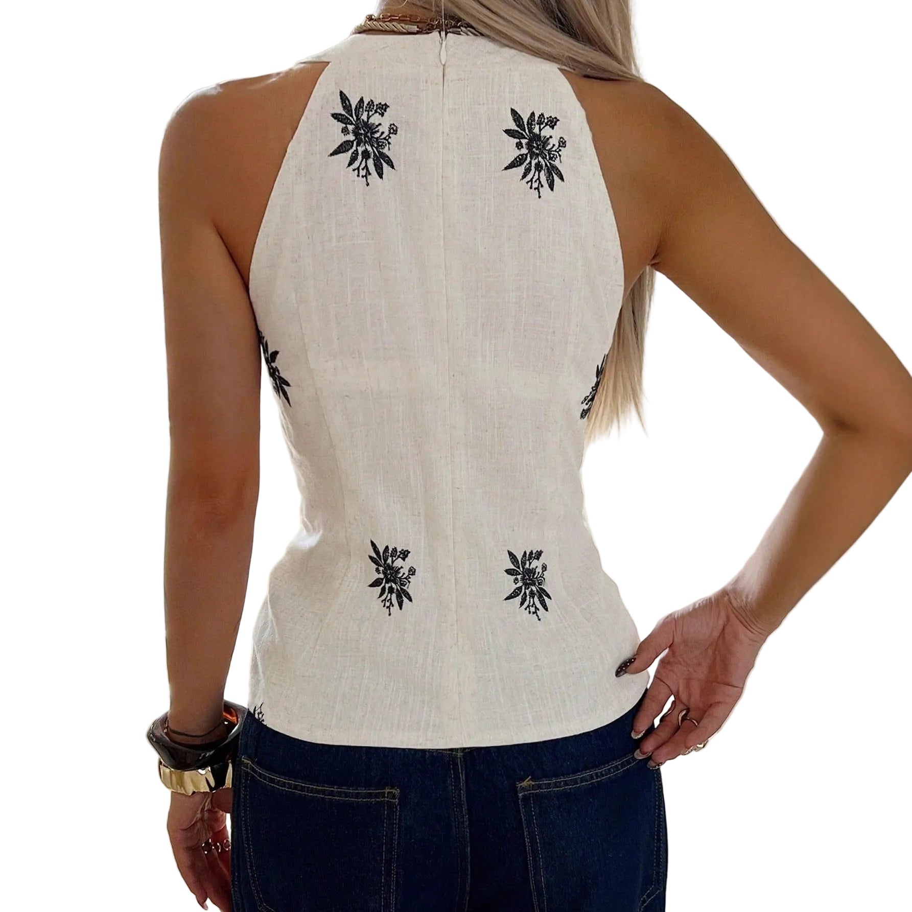 Floral Sleeveless Tank Top – Casual Summer Top for Women