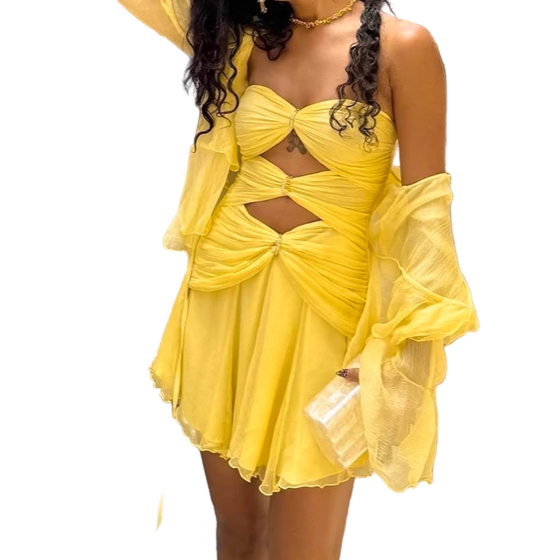 Hollow-Out Mini Dress – Designer Spring/Summer Dress for Women