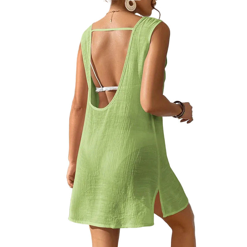 Solid Color Beach Dress – Elegant Summer Dress for Women