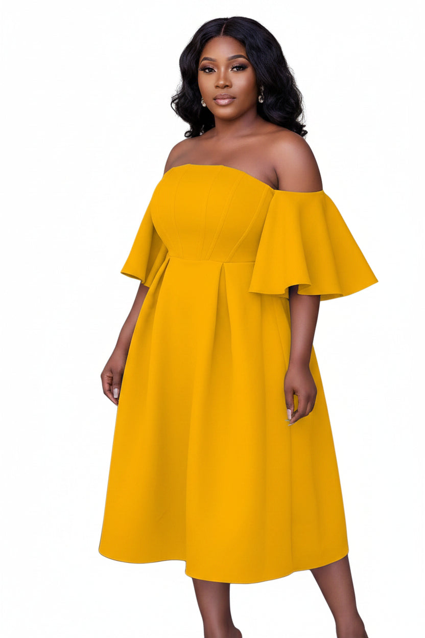 Plus-Size Elegant Dress – European & American Style for Women