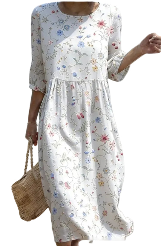 Floral Art Print Resort Maxi Dress