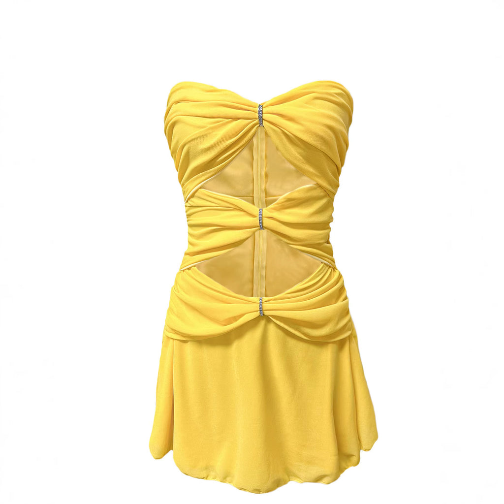 Hollow-Out Mini Dress – Designer Spring/Summer Dress for Women