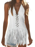 Tassel Choker Vest Top – Elegant Sleeveless Statement Top for Women