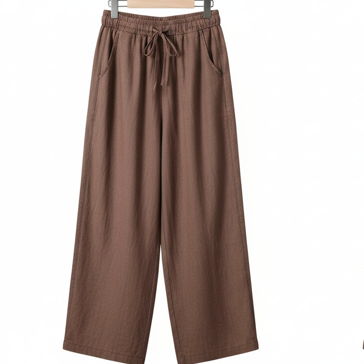 Plus-Size Drawstring Straight-Leg Pants