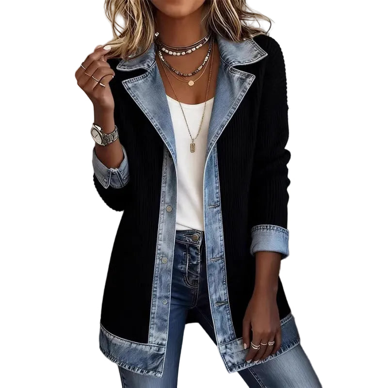 Denim Patchwork Statement Jacket