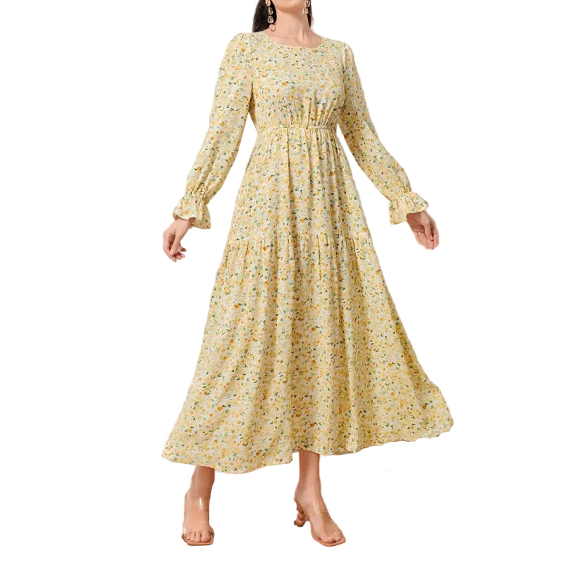 Long Sleeve Floral Dress – Elegant Spring/Fall Dress for Women
