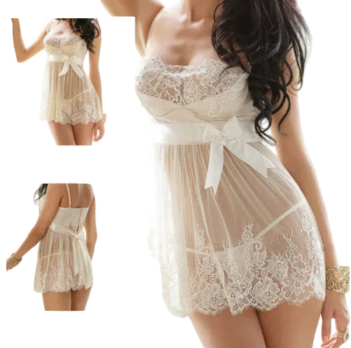 Elegant Lace Lingerie Set – Soft & Feminine Nightwear for Women