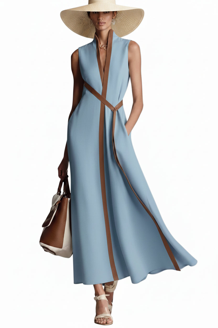 Color-Block Sleeveless Dress – Casual Everyday Dress for Women