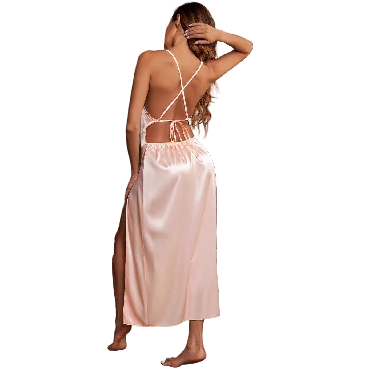 Sleeveless Backless Split Dress – Slim Fit Elegant Dress for Women