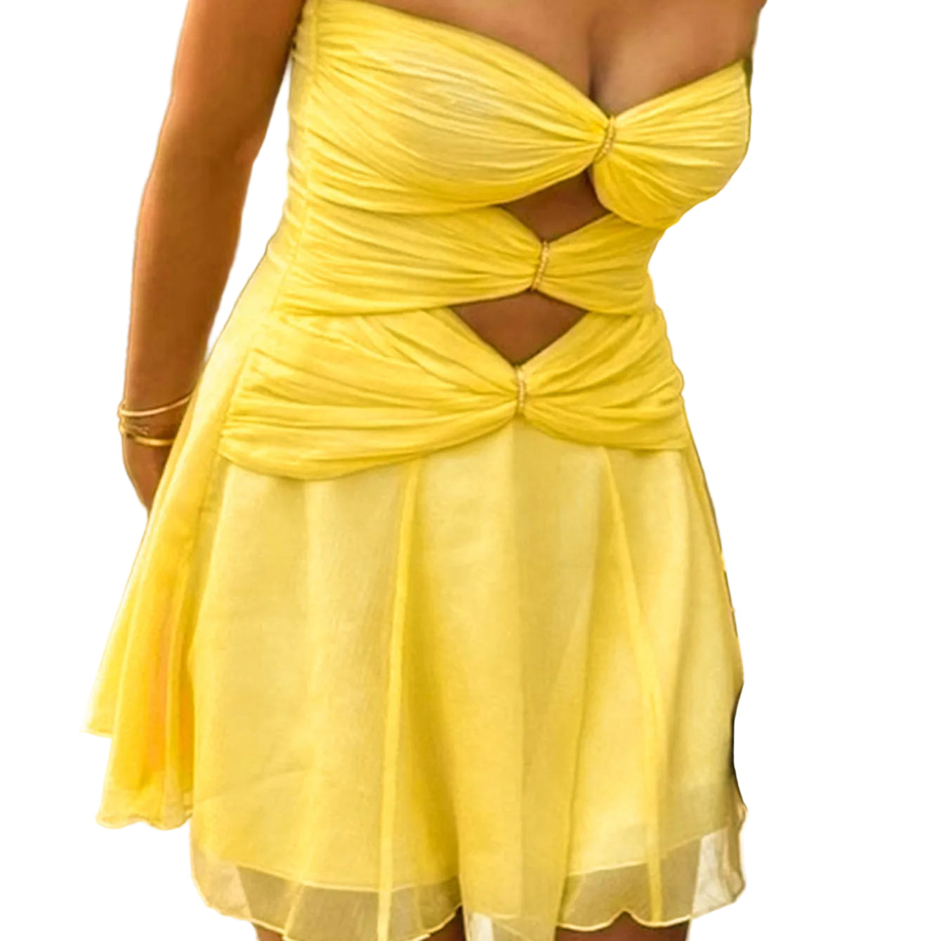 Hollow-Out Mini Dress – Designer Spring/Summer Dress for Women