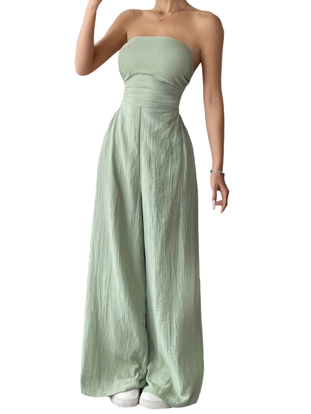 Strapless Jumpsuit – Slim Fit Solid Color Elegant Jumpsuit for Women