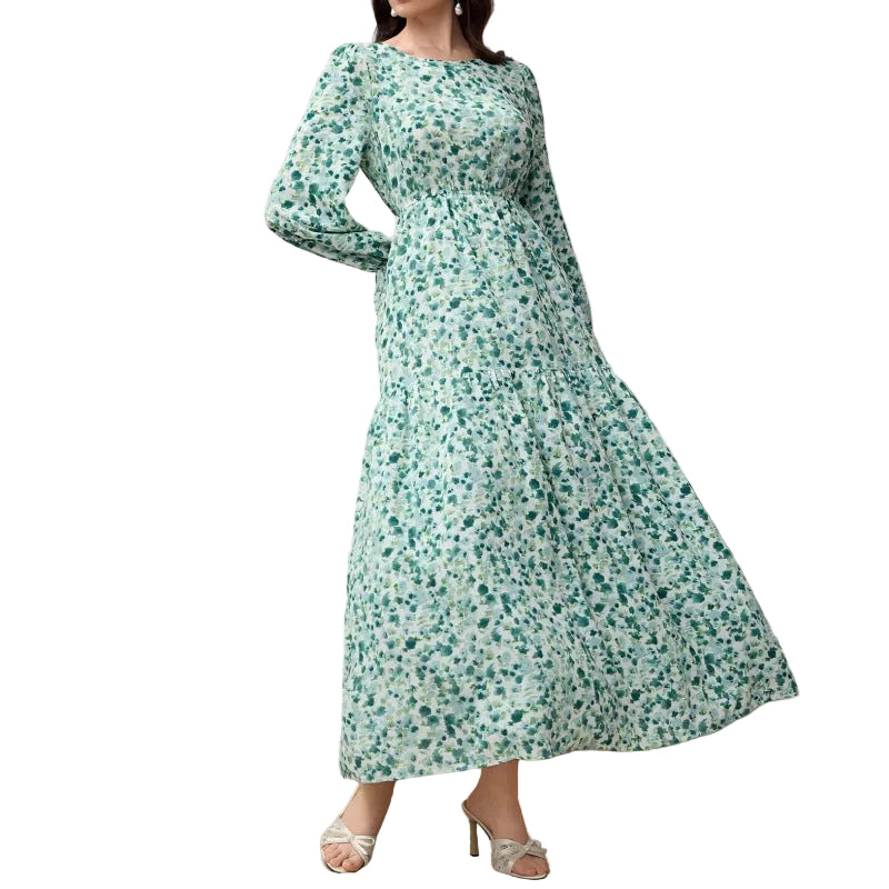 Long Sleeve Floral Dress – Elegant Spring/Fall Dress for Women