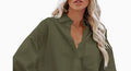 Women’s Chic Cropped Button-Up Shirt – Long Sleeve Casual Outerwear