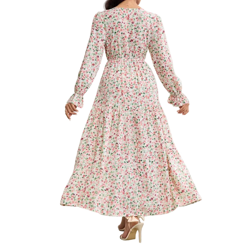 Long Sleeve Floral Dress – Elegant Spring/Fall Dress for Women