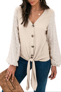 V-Neck Button Knit Cardigan
