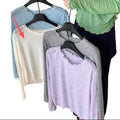 Women's Slim-fit Ruffled-neck Lightweight Top