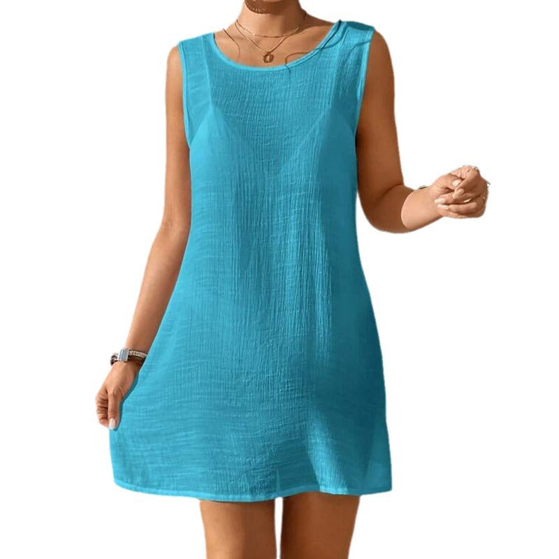 Solid Color Beach Dress – Elegant Summer Dress for Women