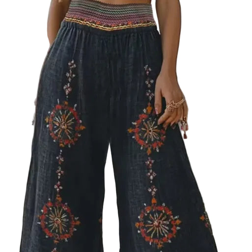 Ethnic Tribal Pants – Loose-Fit Casual Long Pants for Women