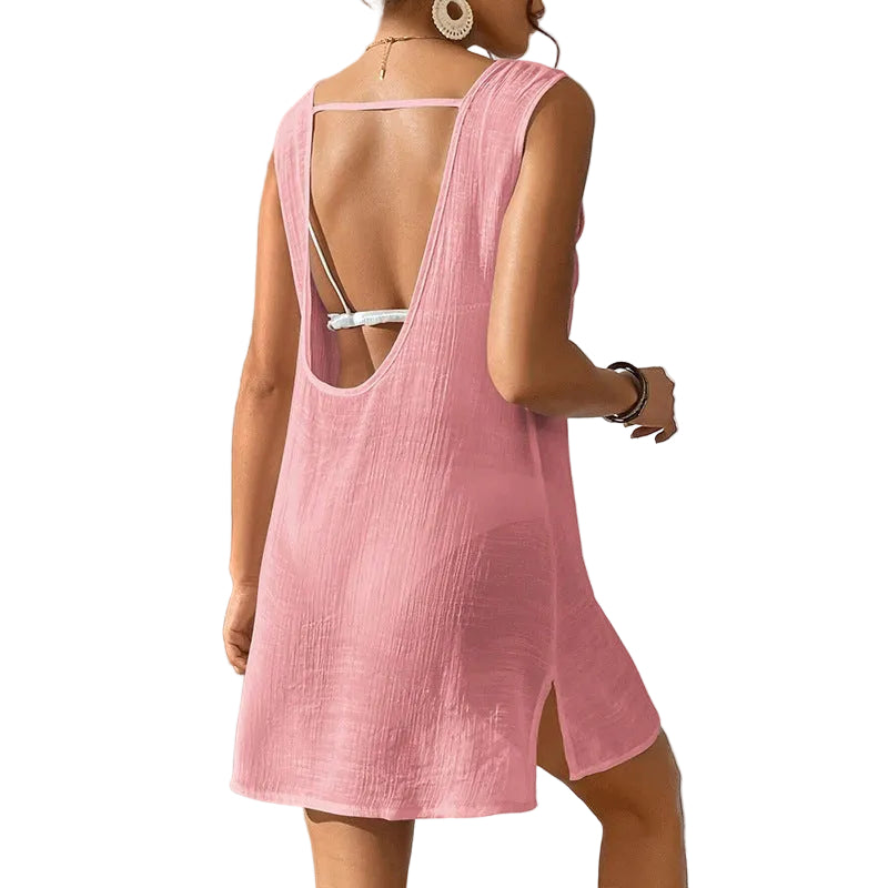 Solid Color Beach Dress – Elegant Summer Dress for Women