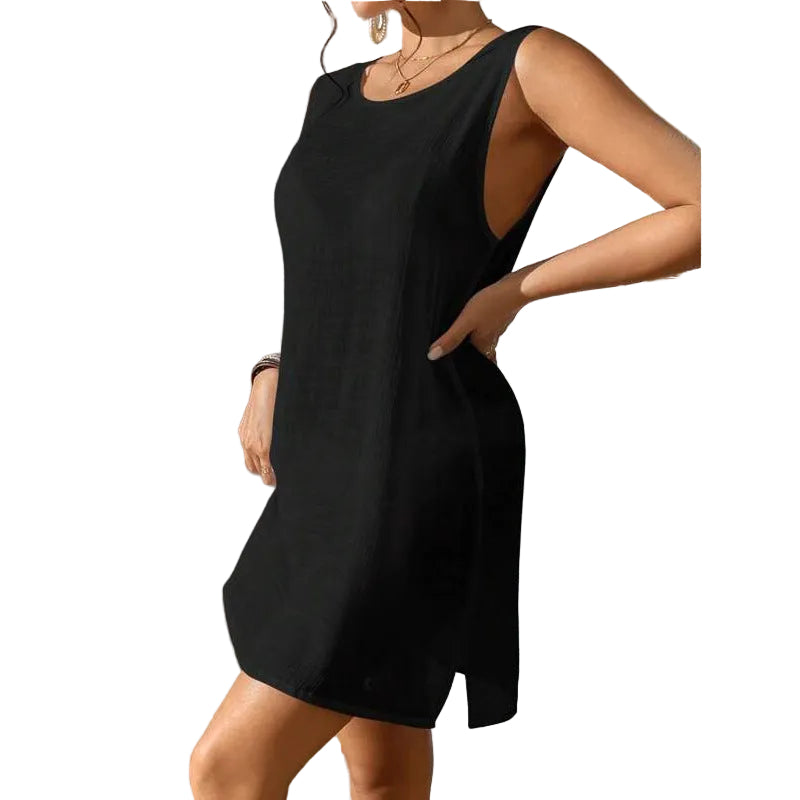 Solid Color Beach Dress – Elegant Summer Dress for Women