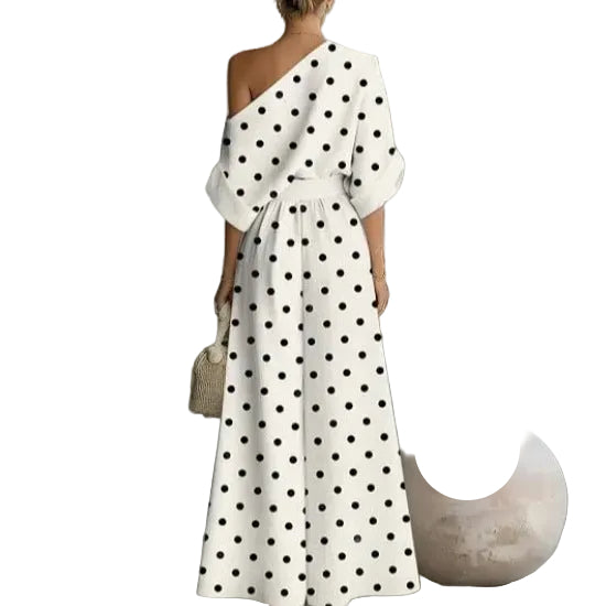 Printed Off-Shoulder 2 Piece Set – Top & Pants Outfit for Women