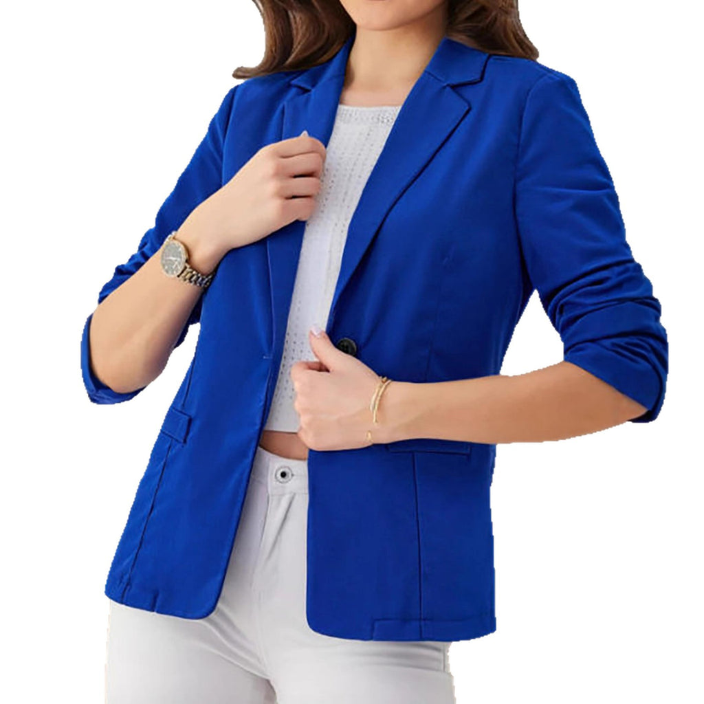 Pleated Slim-Fit Office Blazer