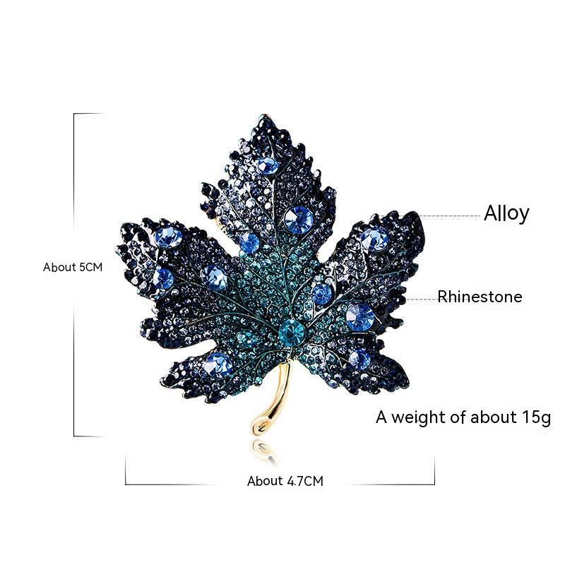 Crystal Maple Leaf Brooch – Elegant Chest Pin Accessory for Women